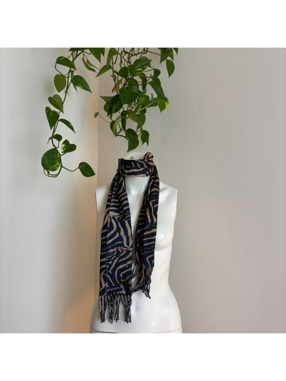Zebra Statement Scarf — Unlabeled vintage